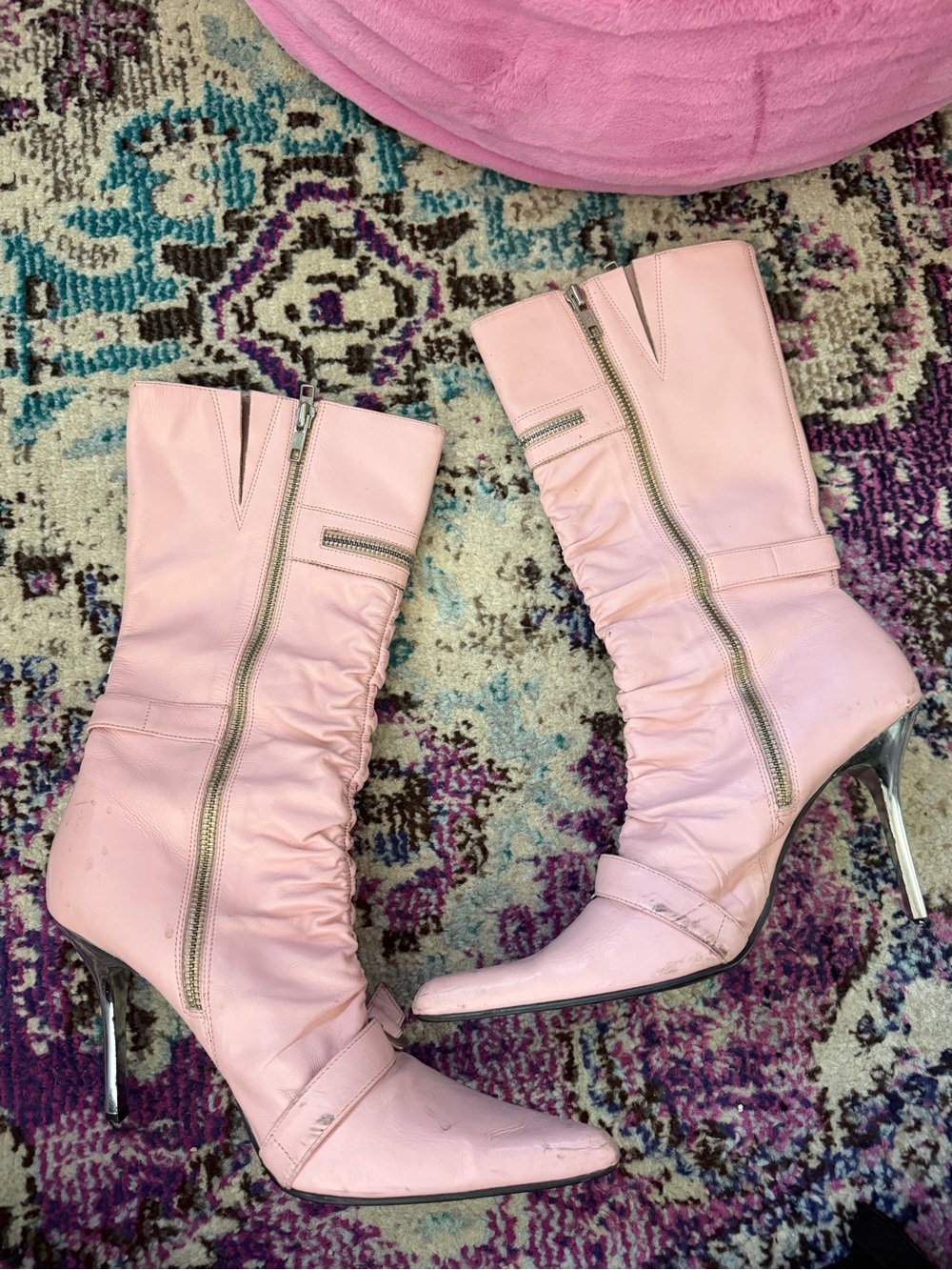 Steve Madden Pink Mid-Calf Stiletto Boots